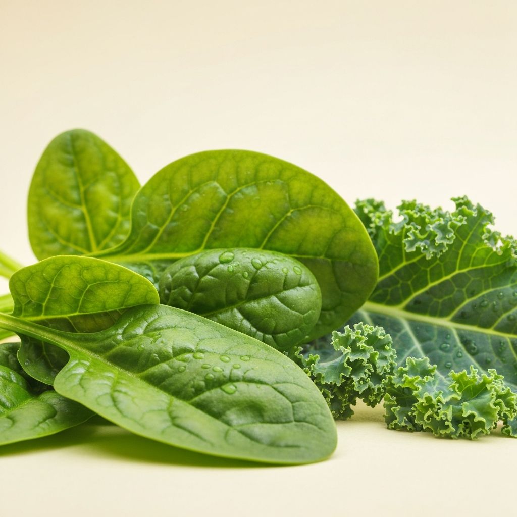 Grünes Blattgemüse mit Magnesium